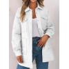 imageEVALESS Quilted Jackets for Women Lightweight Long Sleeve Button Down Puffer Jacket Warm Winter Coat Outerwear with PocketsD White