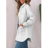 imageEVALESS Quilted Jackets for Women Lightweight Long Sleeve Button Down Puffer Jacket Warm Winter Coat Outerwear with PocketsD White