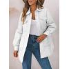 imageEVALESS Quilted Jackets for Women Lightweight Long Sleeve Button Down Puffer Jacket Warm Winter Coat Outerwear with PocketsD White