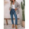imageEVALESS Quilted Jackets for Women Lightweight Long Sleeve Button Down Puffer Jacket Warm Winter Coat Outerwear with PocketsE Light Grey