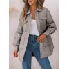 imageEVALESS Quilted Jackets for Women Lightweight Long Sleeve Button Down Puffer Jacket Warm Winter Coat Outerwear with PocketsE Light Grey