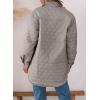 imageEVALESS Quilted Jackets for Women Lightweight Long Sleeve Button Down Puffer Jacket Warm Winter Coat Outerwear with PocketsE Light Grey