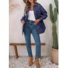 imageEVALESS Quilted Jackets for Women Lightweight Long Sleeve Button Down Puffer Jacket Warm Winter Coat Outerwear with PocketsE Navy Blue