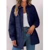 imageEVALESS Quilted Jackets for Women Lightweight Long Sleeve Button Down Puffer Jacket Warm Winter Coat Outerwear with PocketsE Navy Blue