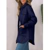 imageEVALESS Quilted Jackets for Women Lightweight Long Sleeve Button Down Puffer Jacket Warm Winter Coat Outerwear with PocketsE Navy Blue