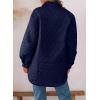 imageEVALESS Quilted Jackets for Women Lightweight Long Sleeve Button Down Puffer Jacket Warm Winter Coat Outerwear with PocketsE Navy Blue