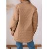 imageEVALESS Quilted Jackets for Women Lightweight Long Sleeve Button Down Puffer Jacket Warm Winter Coat Outerwear with PocketsE Pale Khaki