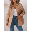 imageEVALESS Quilted Jackets for Women Lightweight Long Sleeve Button Down Puffer Jacket Warm Winter Coat Outerwear with PocketsE Pale Khaki