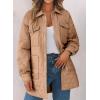 imageEVALESS Quilted Jackets for Women Lightweight Long Sleeve Button Down Puffer Jacket Warm Winter Coat Outerwear with PocketsE Pale Khaki