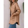 imageEVALESS Quilted Jackets for Women Lightweight Long Sleeve Button Down Puffer Jacket Warm Winter Coat Outerwear with PocketsE Pale Khaki