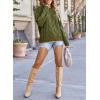 imageEVALESS Sweaters for Women Trendy Crewneck Long Sleeve Color Block Sweater Tops Fall 2025 Chunky Cable Knit Pullover SweatersGreen