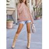 imageEVALESS Sweaters for Women Trendy Crewneck Long Sleeve Color Block Sweater Tops Fall 2025 Chunky Cable Knit Pullover SweatersPink