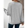 imageEVALESS Womens Fall Fashion 2025 Womens Long Sleeve Shirts Patchwork Button Up V Neck Sweatshirt Casual Pullover TopsLight Grey