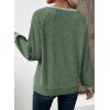 imageEVALESS Womens Fall Fashion 2025 Womens Long Sleeve Shirts Patchwork Button Up V Neck Sweatshirt Casual Pullover TopsMist Green