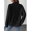 imageEVALESS Womens Oversized Sweatshirts Hoodies Casual V Neck Button Up Henley Collared Long Sleeve Shirts Pullover TopsBlack