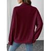 imageEVALESS Womens Oversized Sweatshirts Hoodies Casual V Neck Button Up Henley Collared Long Sleeve Shirts Pullover TopsBurgundy