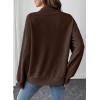 imageEVALESS Womens Oversized Sweatshirts Hoodies Casual V Neck Button Up Henley Collared Long Sleeve Shirts Pullover TopsCoffee