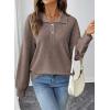 imageEVALESS Womens Oversized Sweatshirts Hoodies Casual V Neck Button Up Henley Collared Long Sleeve Shirts Pullover TopsGoat
