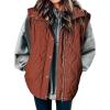 imageEVALESS Cropped Puffer Vest Women Lightweight Quilted Stand Collar Sleeveless Jackets Fall Winter 2025 Button Zip Up CoatCinnamon
