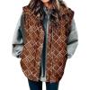 imageEVALESS Cropped Puffer Vest Women Lightweight Quilted Stand Collar Sleeveless Jackets Fall Winter 2025 Button Zip Up CoatDark Brown