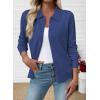 imageEVALESS Cardigan Sweaters for Women Wool Blend Lightweight Trendy Long Sleeve Lapel Collar Button Down Sweater CardigansDirty Blue