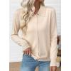 imageEVALESS Cardigan Sweaters for Women Wool Blend Lightweight Trendy Long Sleeve Lapel Collar Button Down Sweater CardigansOatmeal