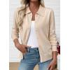 imageEVALESS Cardigan Sweaters for Women Wool Blend Lightweight Trendy Long Sleeve Lapel Collar Button Down Sweater CardigansOatmeal