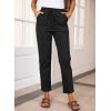 imageEVALESS Corduroy Pants for Women Casual Drawstring Elastic High Waist Straight Leg Pants Loose Comfy Trousers with Pockets1b1 Black