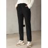 imageEVALESS Corduroy Pants for Women Casual Drawstring Elastic High Waist Straight Leg Pants Loose Comfy Trousers with Pockets1b1 Black