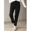 imageEVALESS Corduroy Pants for Women Casual Drawstring Elastic High Waist Straight Leg Pants Loose Comfy Trousers with Pockets1b1 Black