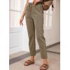 imageEVALESS Corduroy Pants for Women Casual Drawstring Elastic High Waist Straight Leg Pants Loose Comfy Trousers with Pockets1b2 Khaki