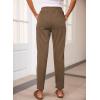 imageEVALESS Corduroy Pants for Women Casual Drawstring Elastic High Waist Straight Leg Pants Loose Comfy Trousers with Pockets2b Brown