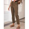 imageEVALESS Corduroy Pants for Women Casual Drawstring Elastic High Waist Straight Leg Pants Loose Comfy Trousers with Pockets2b Brown