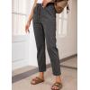 imageEVALESS Corduroy Pants for Women Casual Drawstring Elastic High Waist Straight Leg Pants Loose Comfy Trousers with PocketsB Gray