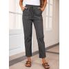 imageEVALESS Corduroy Pants for Women Casual Drawstring Elastic High Waist Straight Leg Pants Loose Comfy Trousers with PocketsB Gray