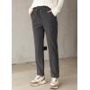 imageEVALESS Corduroy Pants for Women Casual Drawstring Elastic High Waist Straight Leg Pants Loose Comfy Trousers with PocketsB Gray