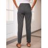 imageEVALESS Corduroy Pants for Women Casual Drawstring Elastic High Waist Straight Leg Pants Loose Comfy Trousers with PocketsB Gray