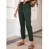 imageEVALESS Corduroy Pants for Women Casual Drawstring Elastic High Waist Straight Leg Pants Loose Comfy Trousers with PocketsB Green