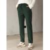 imageEVALESS Corduroy Pants for Women Casual Drawstring Elastic High Waist Straight Leg Pants Loose Comfy Trousers with PocketsB Green