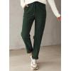 imageEVALESS Corduroy Pants for Women Casual Drawstring Elastic High Waist Straight Leg Pants Loose Comfy Trousers with PocketsB Green