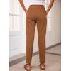 imageEVALESS Corduroy Pants for Women Casual Drawstring Elastic High Waist Straight Leg Pants Loose Comfy Trousers with PocketsB Orange