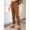 imageEVALESS Corduroy Pants for Women Casual Drawstring Elastic High Waist Straight Leg Pants Loose Comfy Trousers with PocketsB Orange
