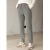 imageEVALESS Corduroy Pants for Women Casual Drawstring Elastic High Waist Straight Leg Pants Loose Comfy Trousers with PocketsB1 Gray