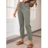 imageEVALESS Corduroy Pants for Women Casual Drawstring Elastic High Waist Straight Leg Pants Loose Comfy Trousers with PocketsB1 Gray