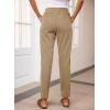 imageEVALESS Corduroy Pants for Women Casual Drawstring Elastic High Waist Straight Leg Pants Loose Comfy Trousers with PocketsB1 Khaki