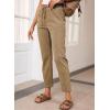 imageEVALESS Corduroy Pants for Women Casual Drawstring Elastic High Waist Straight Leg Pants Loose Comfy Trousers with PocketsB1 Khaki