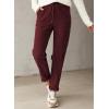 imageEVALESS Corduroy Pants for Women Casual Drawstring Elastic High Waist Straight Leg Pants Loose Comfy Trousers with PocketsD Burgundy
