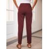 imageEVALESS Corduroy Pants for Women Casual Drawstring Elastic High Waist Straight Leg Pants Loose Comfy Trousers with PocketsD Burgundy
