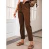imageEVALESS Corduroy Pants for Women Casual Drawstring Elastic High Waist Straight Leg Pants Loose Comfy Trousers with PocketsD Coffee