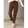 imageEVALESS Corduroy Pants for Women Casual Drawstring Elastic High Waist Straight Leg Pants Loose Comfy Trousers with PocketsD Coffee